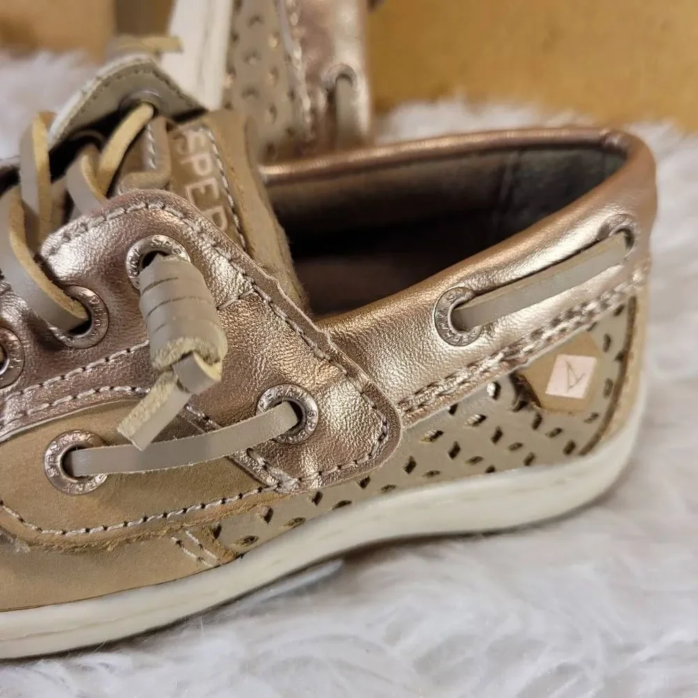 Sperry Girls Boat Shoes Rose Gold Songfish Jr.- Size 7.5- NEW